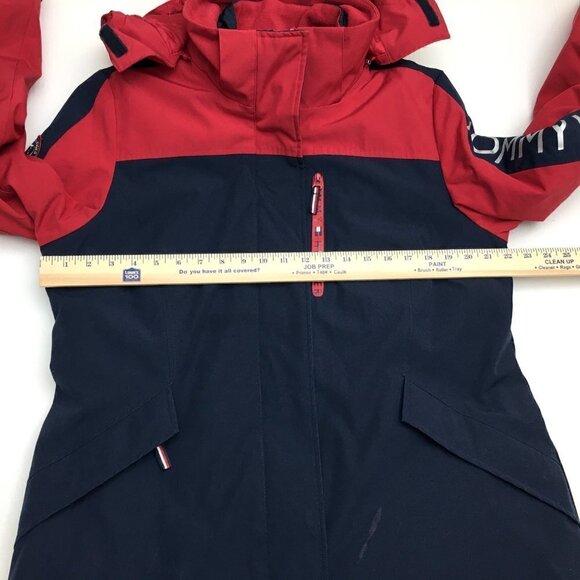 Tommy Hilfiger Women's Red Coat 3 in 1 All Weather System Jacket Hooded Logo L - Picture 6 of 13